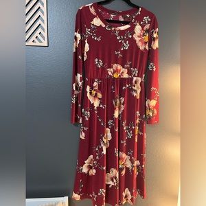 Floral Print long Sleeve Dress